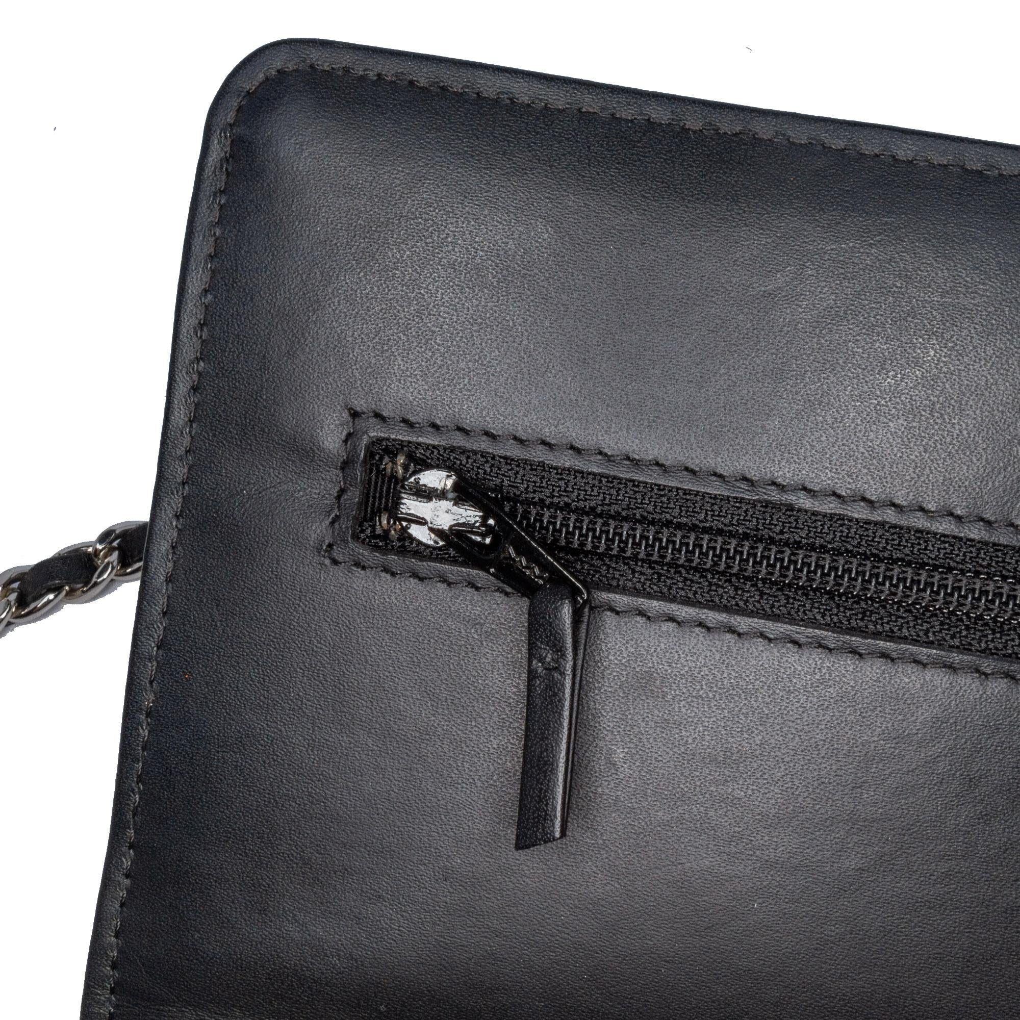 Chanel CC Quilted Patent Wallet On Chain