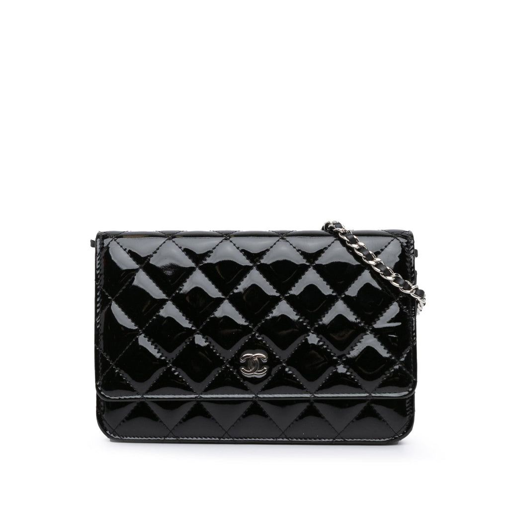 Chanel CC Quilted Patent Wallet On Chain