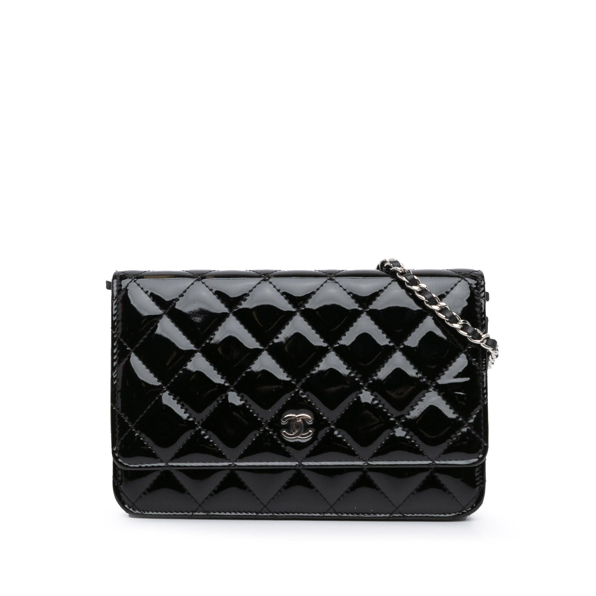 Chanel CC Quilted Patent Wallet On Chain