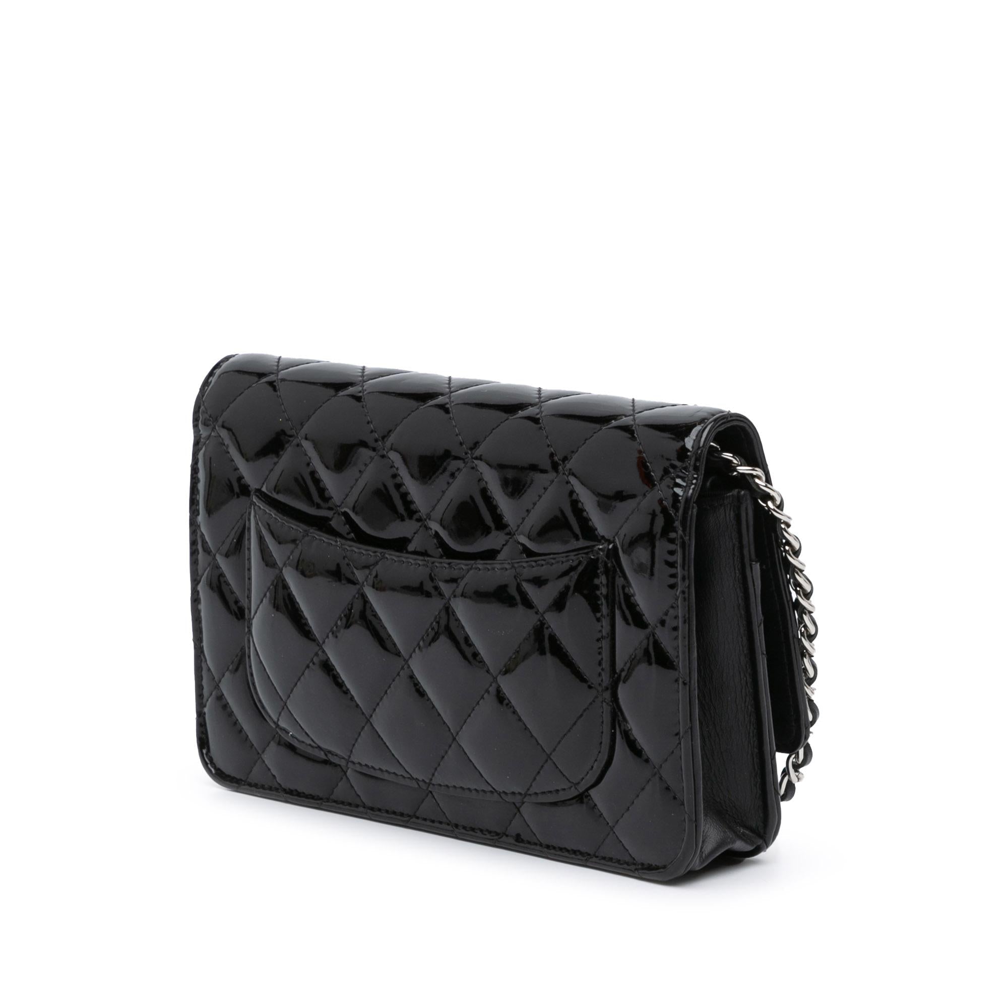 Chanel CC Quilted Patent Wallet On Chain