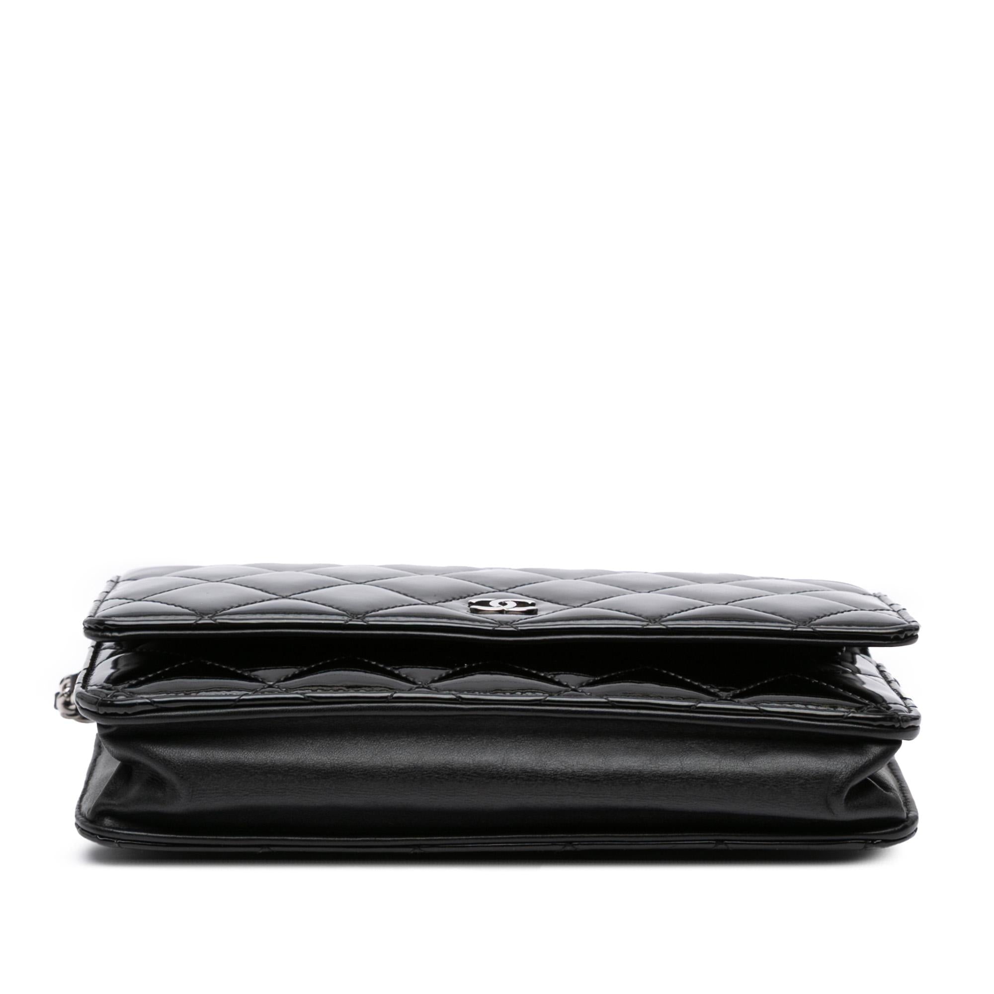 Chanel CC Quilted Patent Wallet On Chain