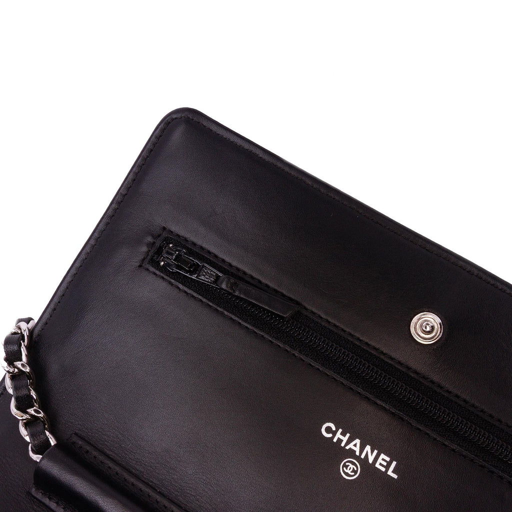 Chanel CC Quilted Patent Wallet On Chain