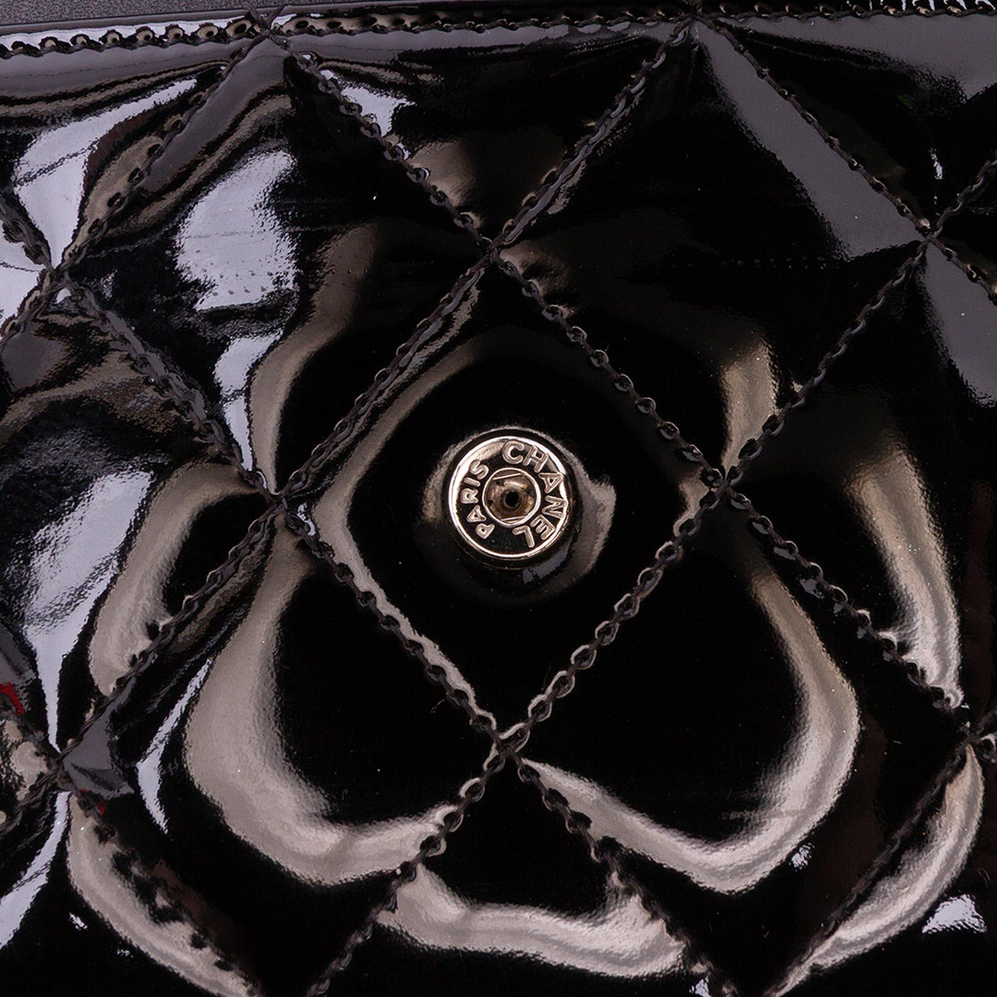 Chanel CC Quilted Patent Wallet On Chain