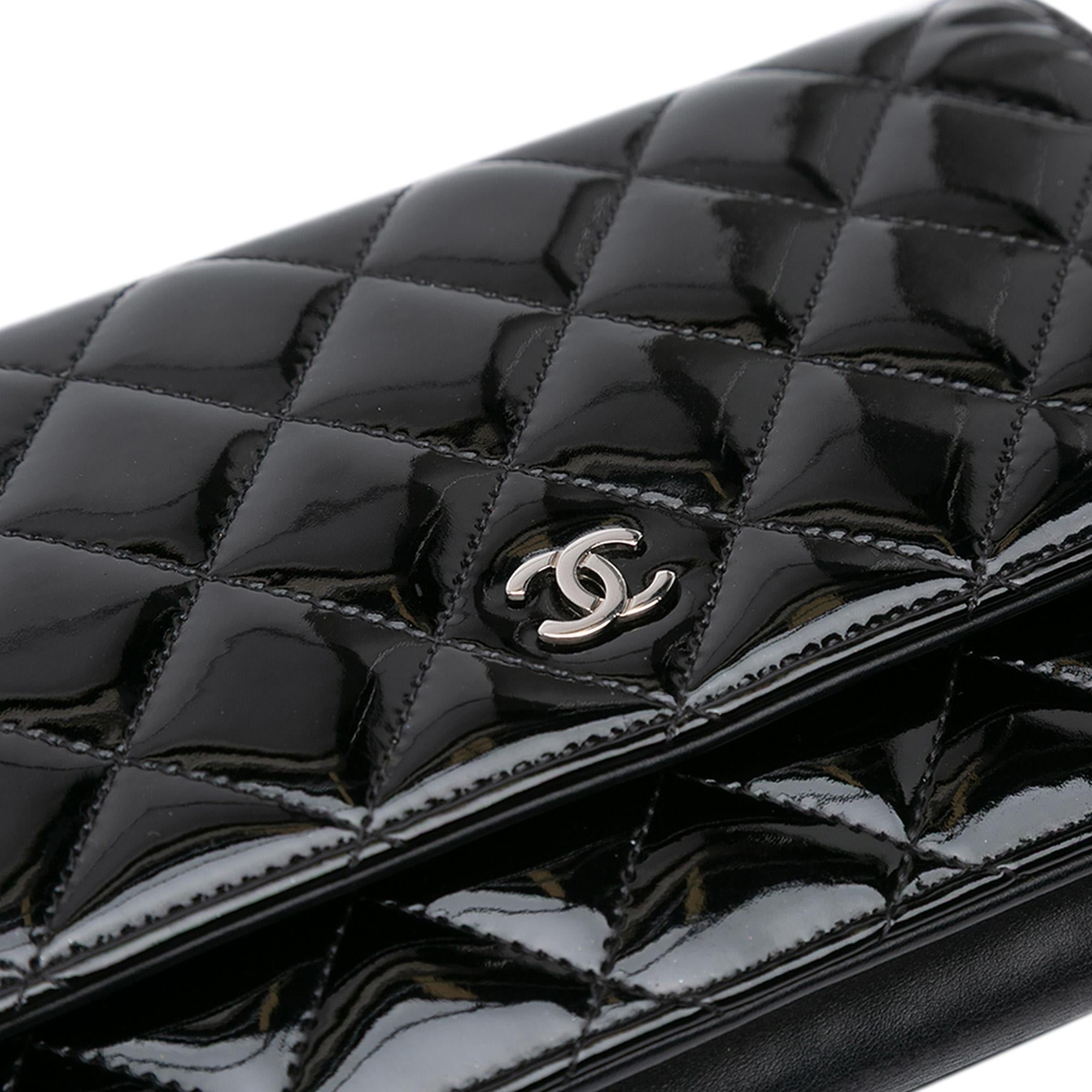 Chanel CC Quilted Patent Wallet On Chain