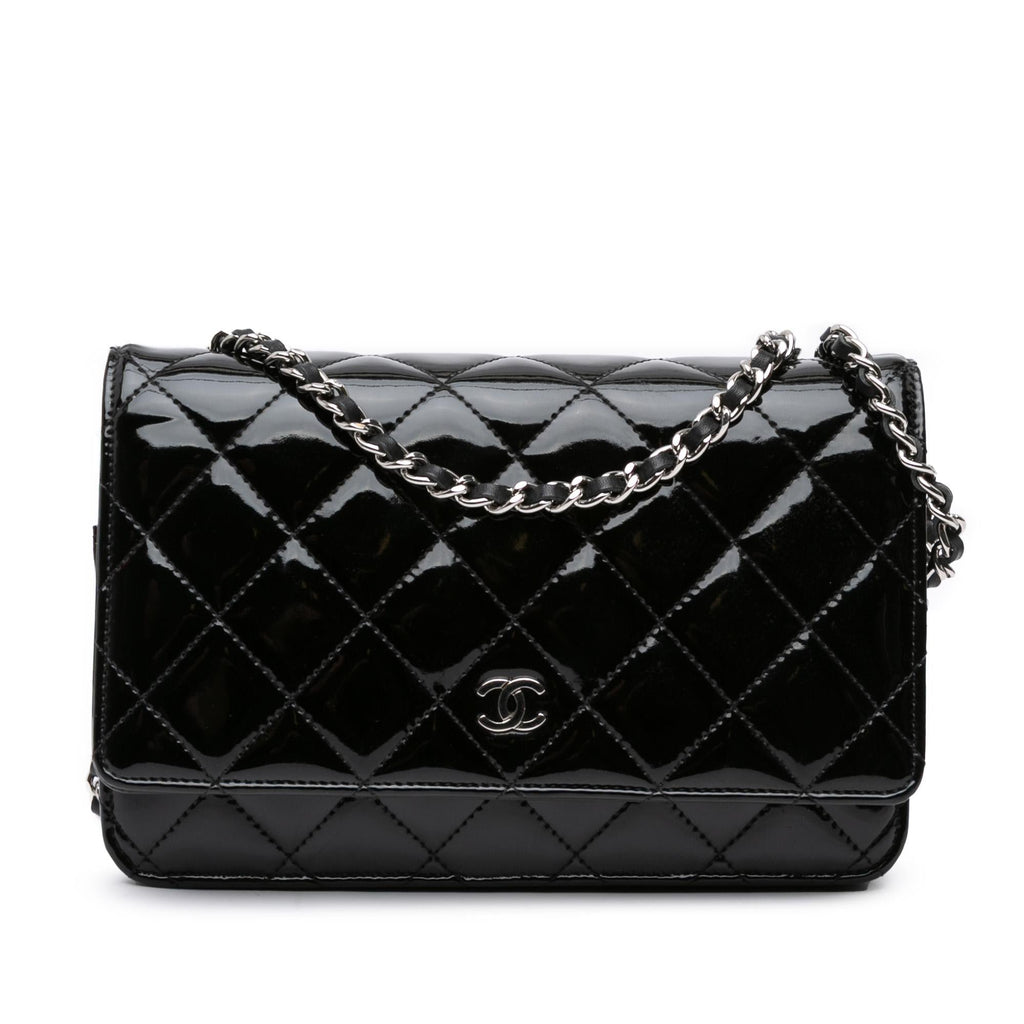 Chanel CC Quilted Patent Wallet On Chain