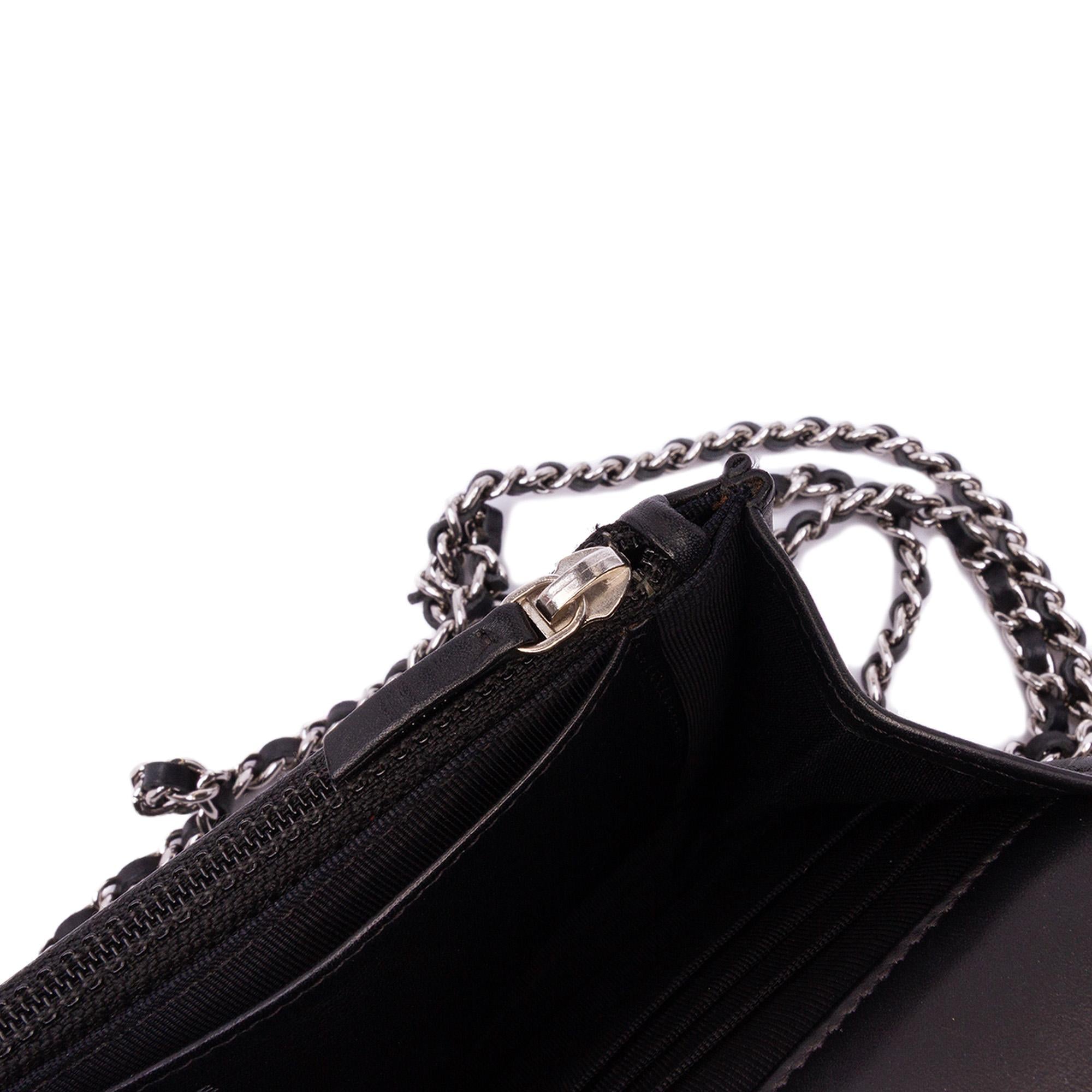 Chanel CC Quilted Patent Wallet On Chain