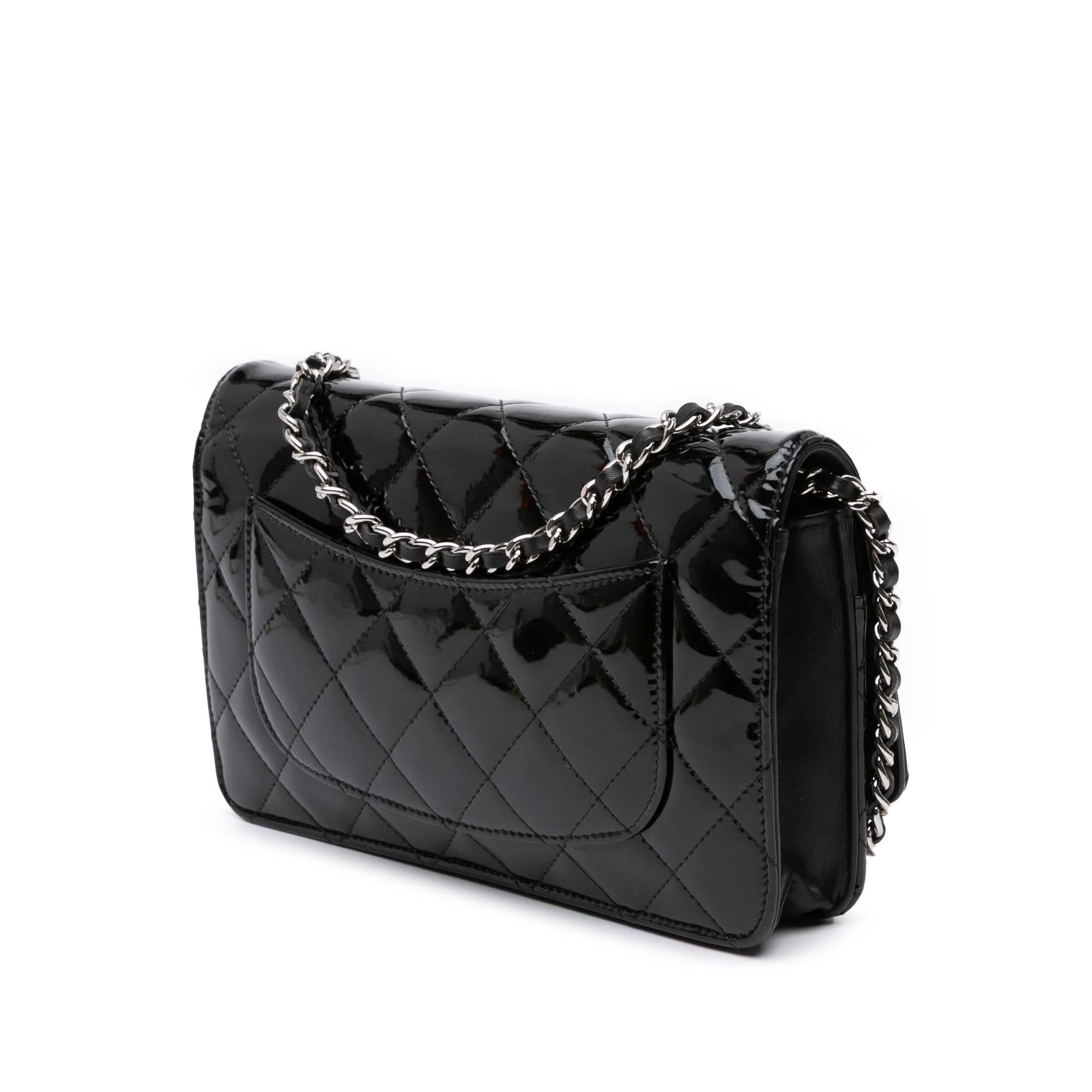 Chanel CC Quilted Patent Wallet On Chain