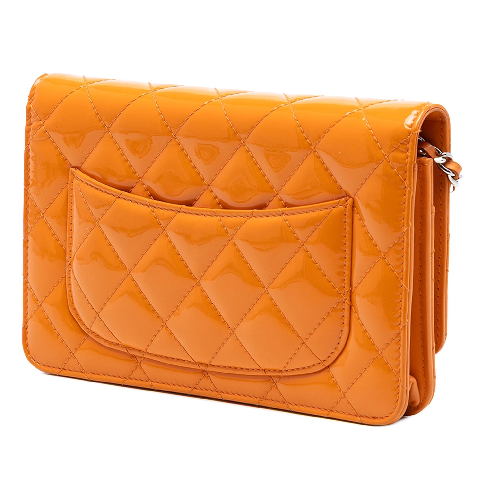Chanel CC Quilted Patent Wallet on Chain