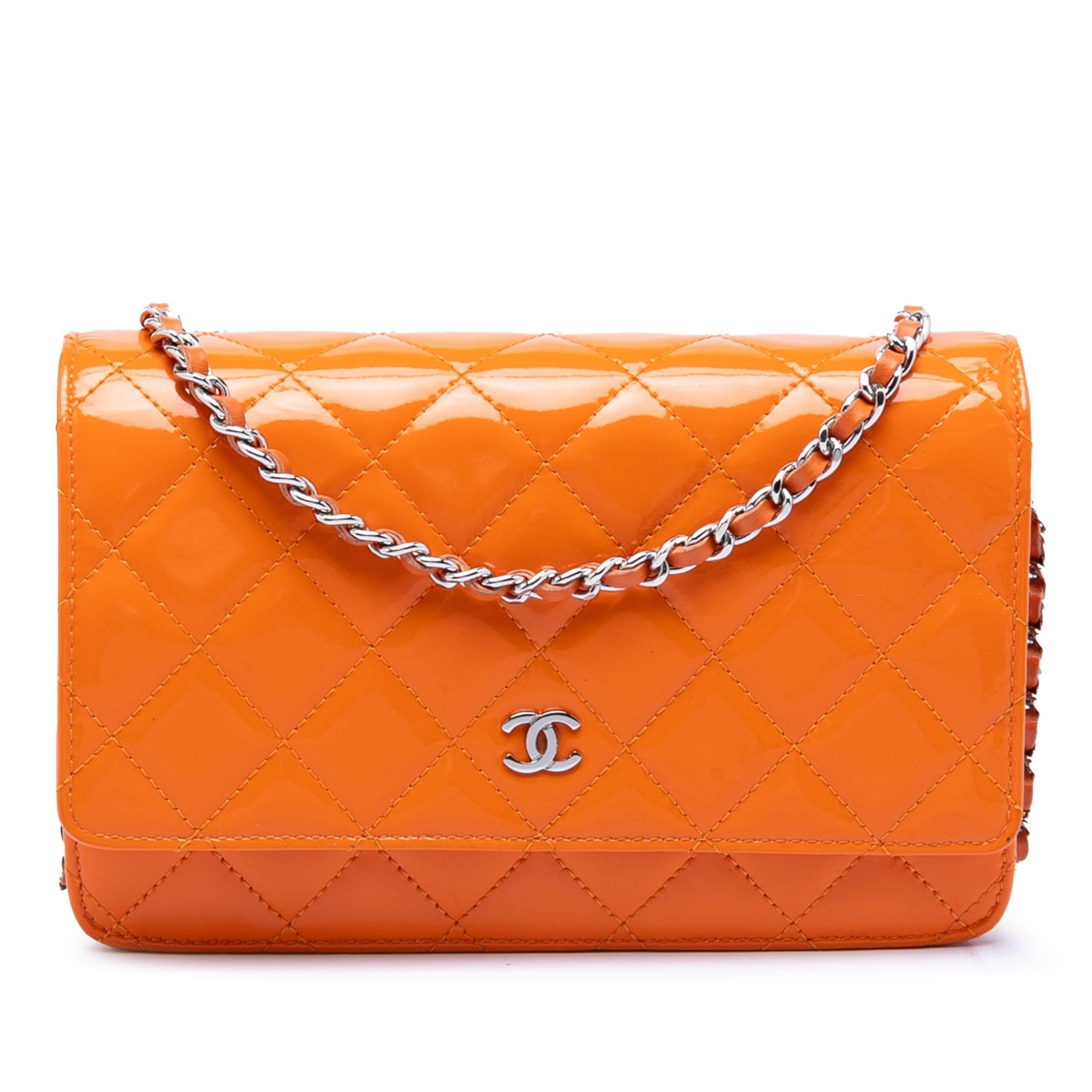 Chanel CC Quilted Patent Wallet on Chain