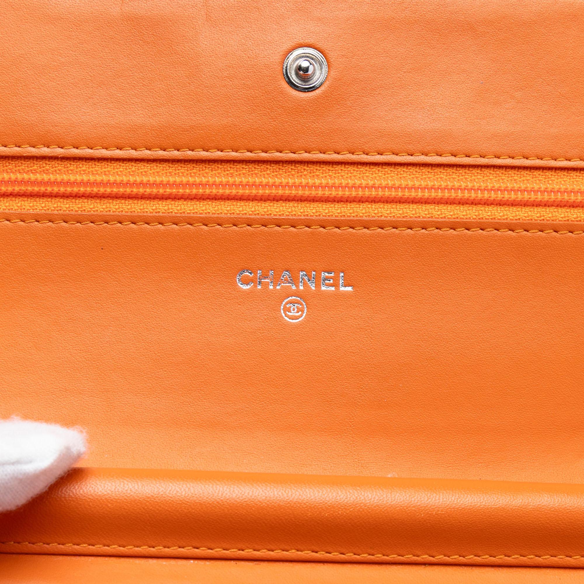 Chanel CC Quilted Patent Wallet on Chain