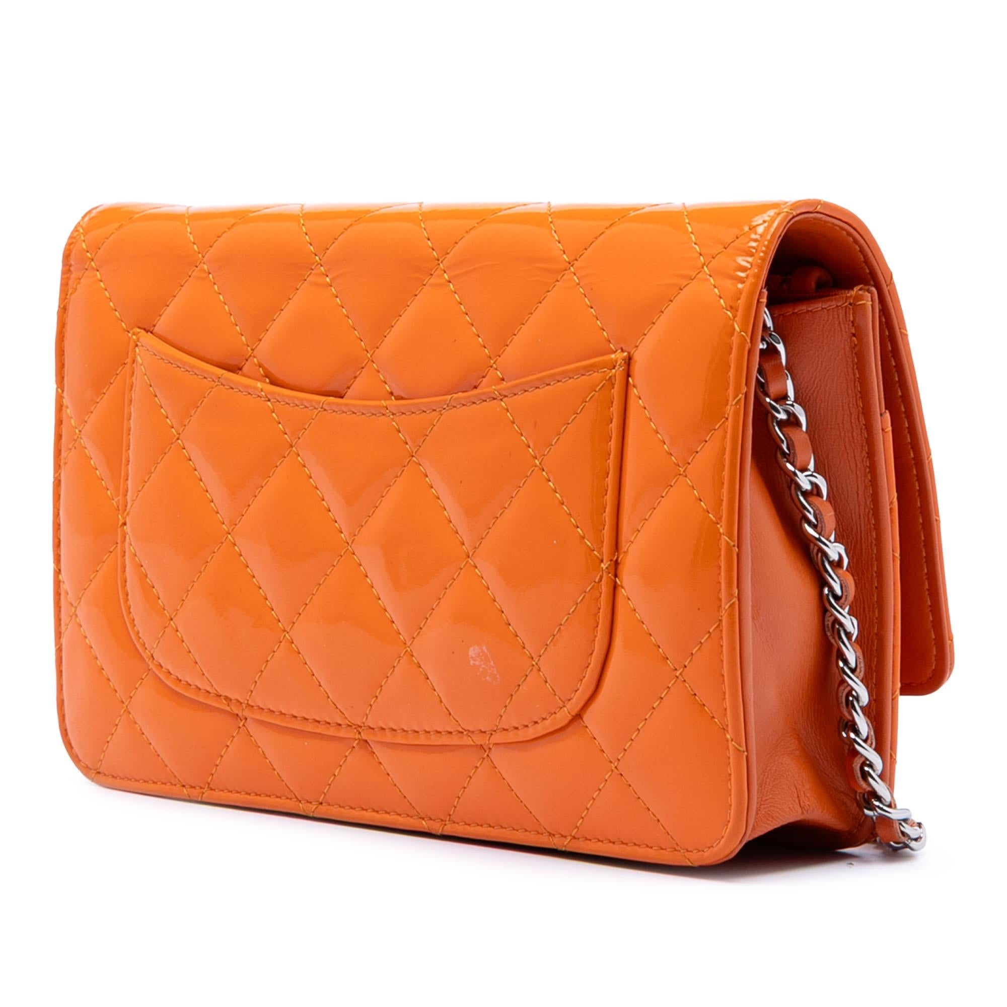Chanel CC Quilted Patent Wallet on Chain