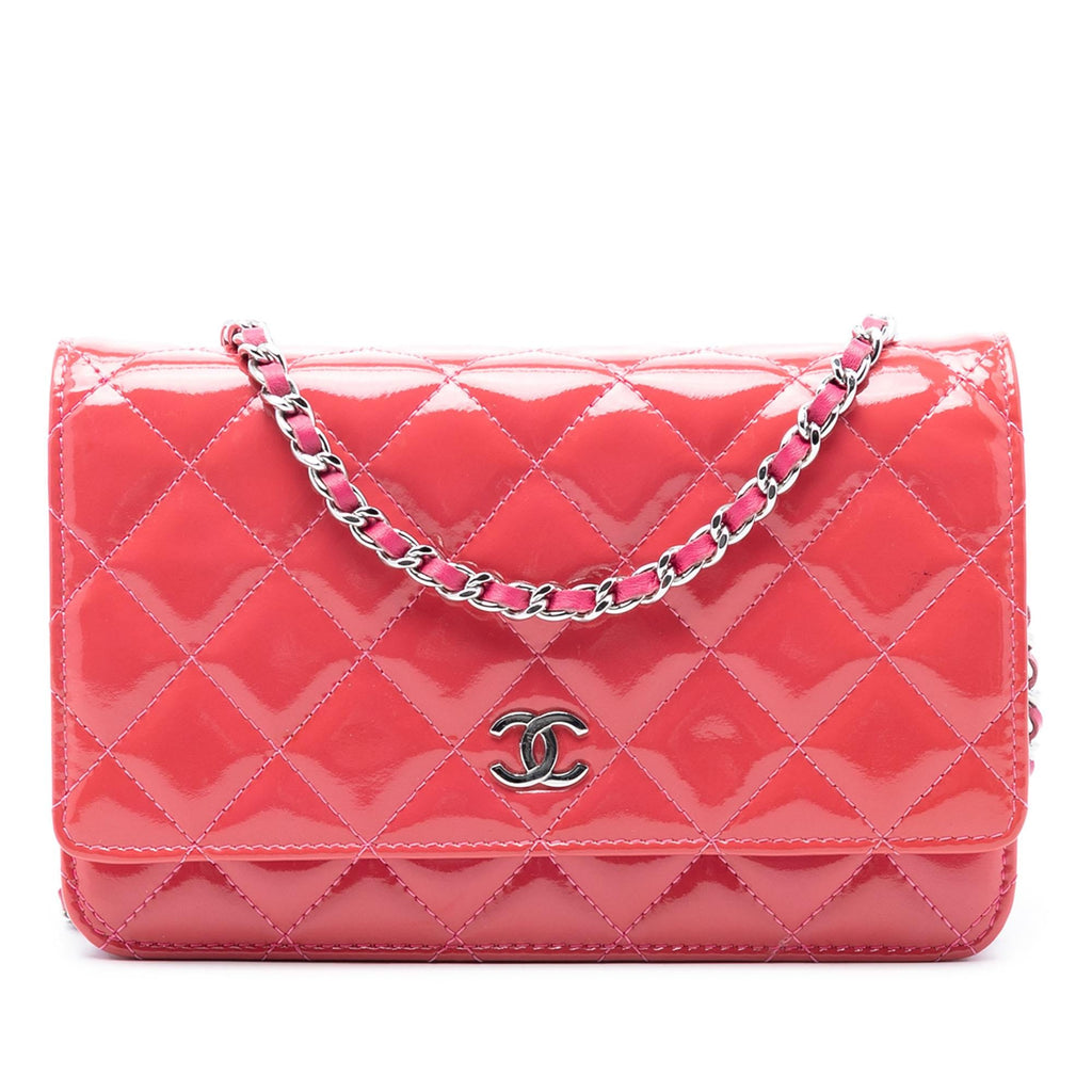 Chanel CC Quilted Patent Wallet on Chain