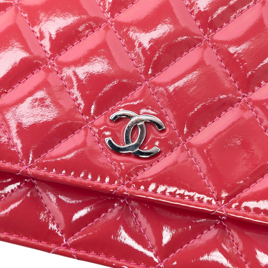 Chanel CC Quilted Patent Wallet on Chain