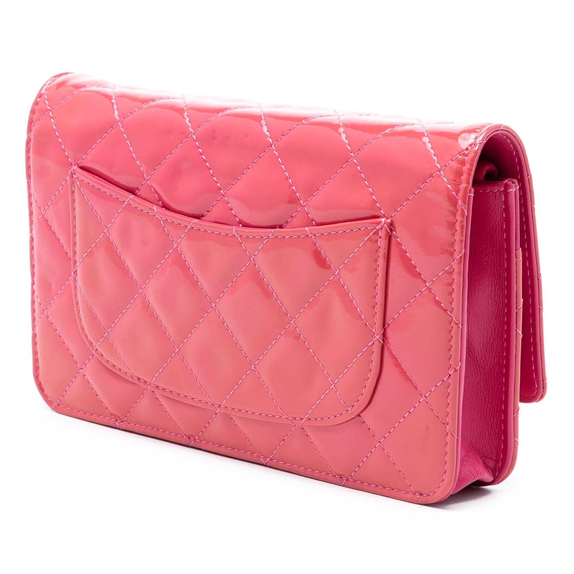 Chanel CC Quilted Patent Wallet on Chain