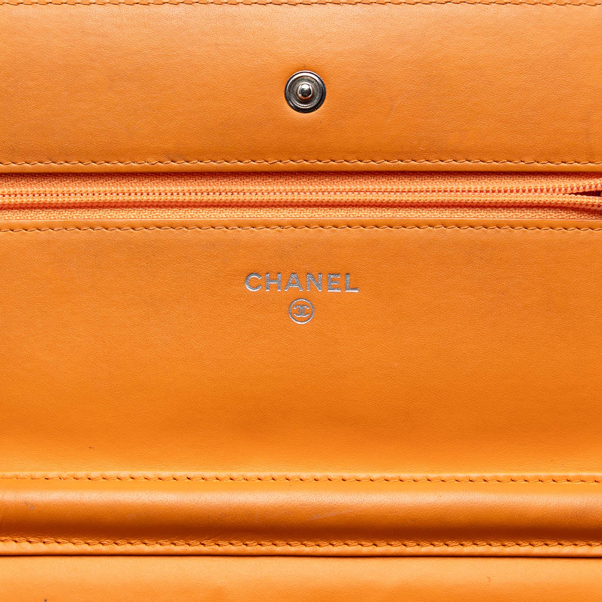 Chanel CC Quilted Patent Wallet on Chain