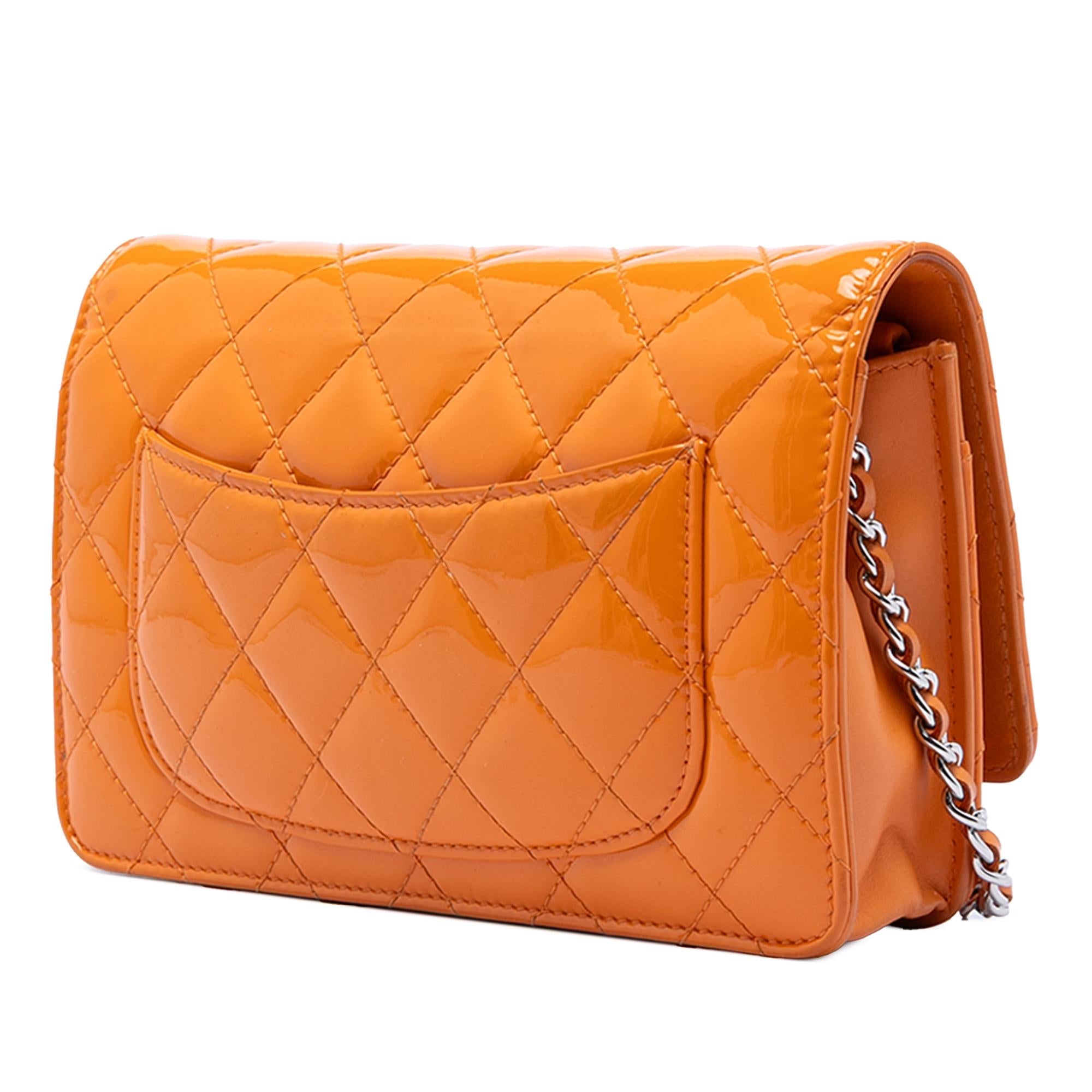Chanel CC Quilted Patent Wallet on Chain