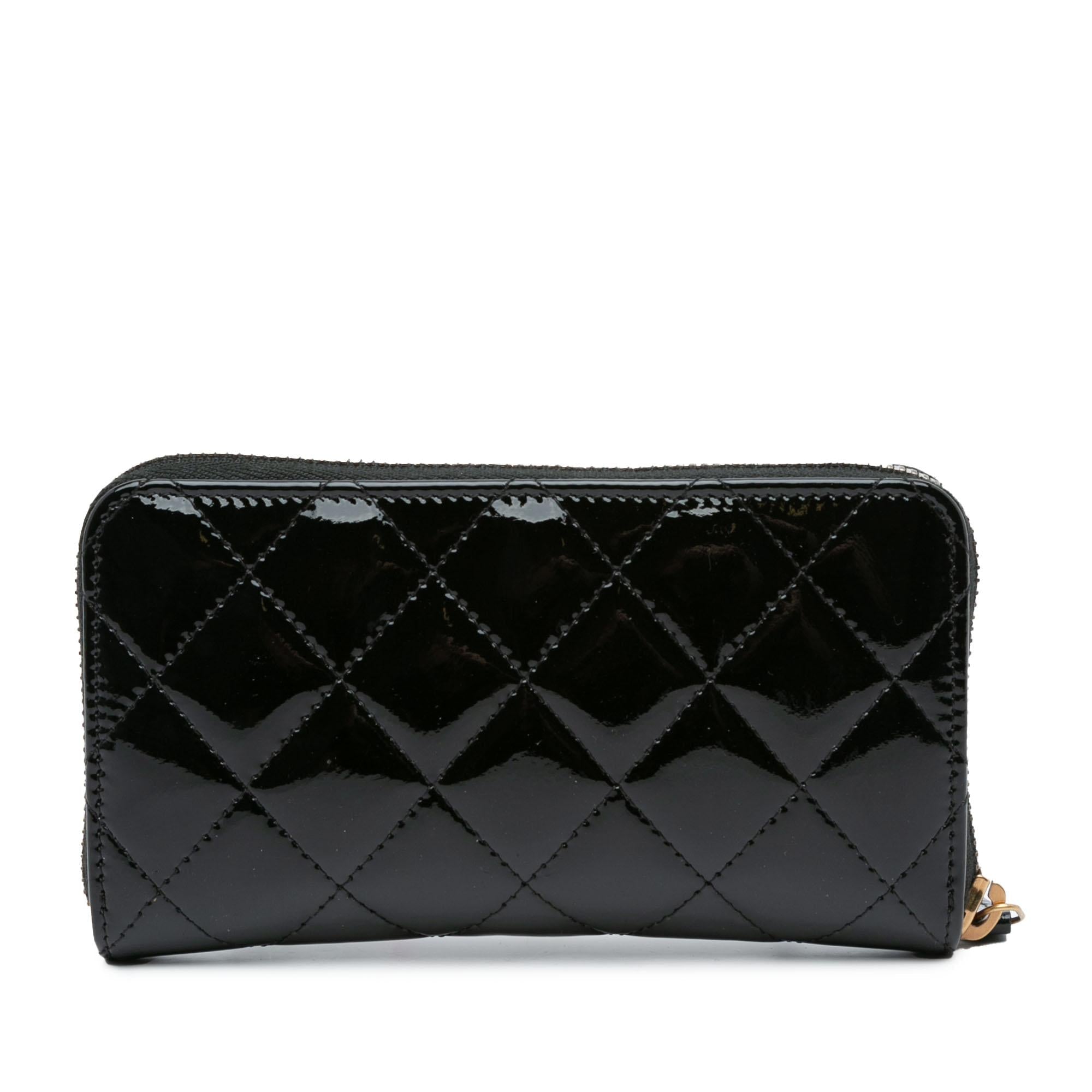 Chanel CC Quilted Patent Zip Around Long Wallet (SHG-OZKSJN)