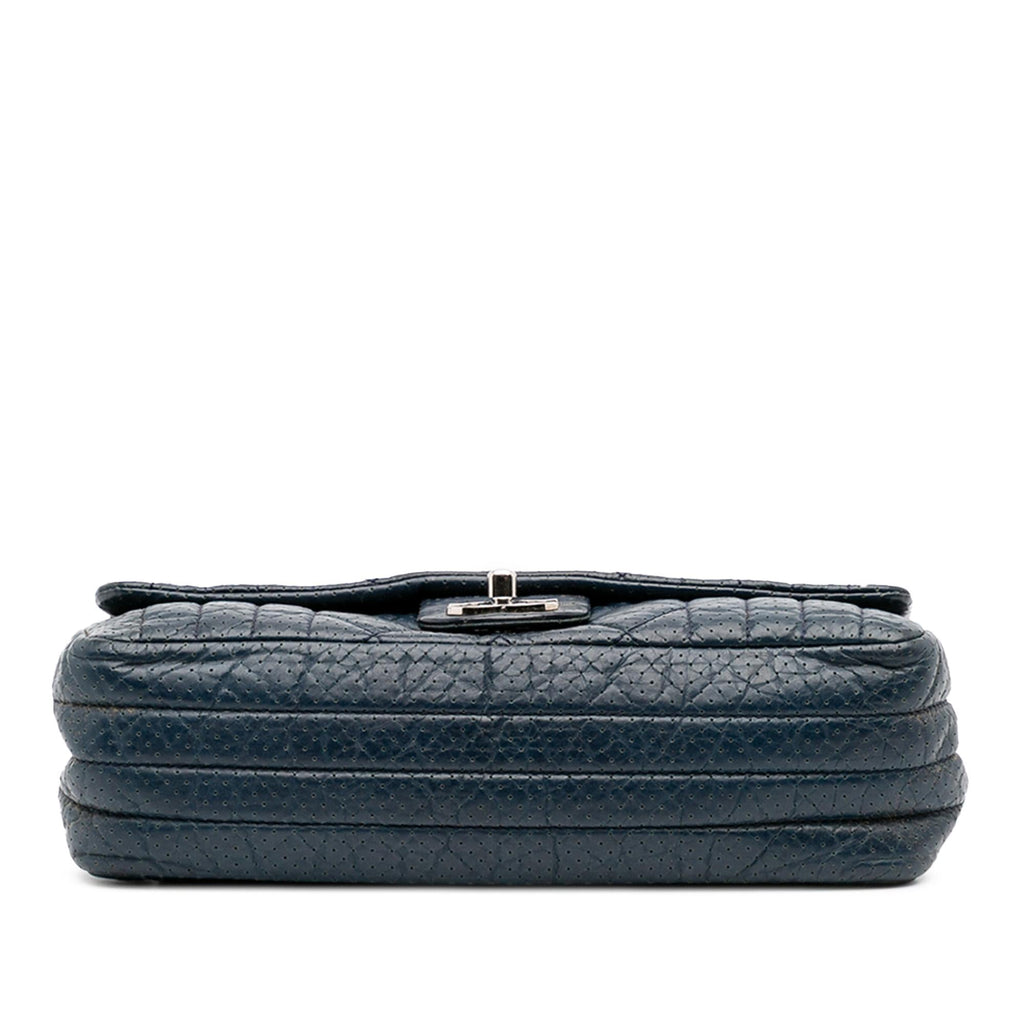 Chanel CC Quilted Perforated Aged Calfskin Flap