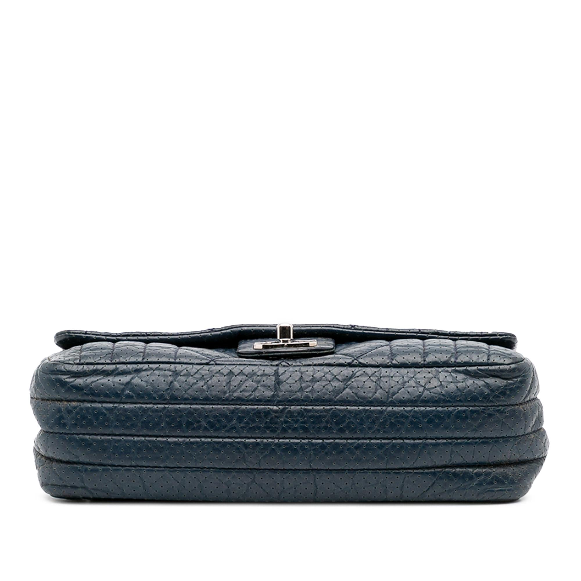 Chanel CC Quilted Perforated Aged Calfskin Flap