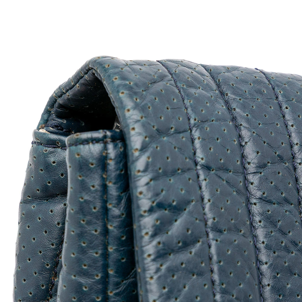 Chanel CC Quilted Perforated Aged Calfskin Flap