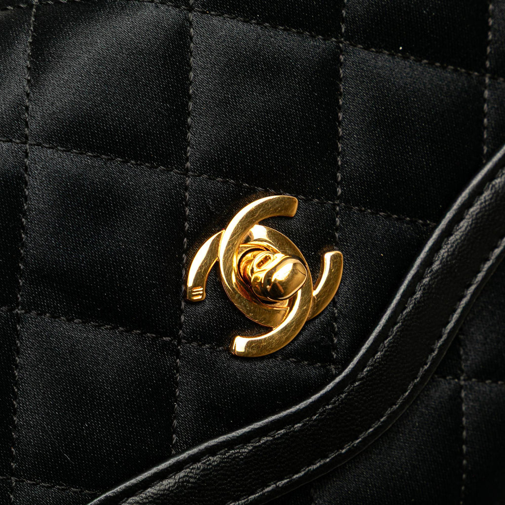Chanel CC Quilted Satin Bijoux Chain Single Flap