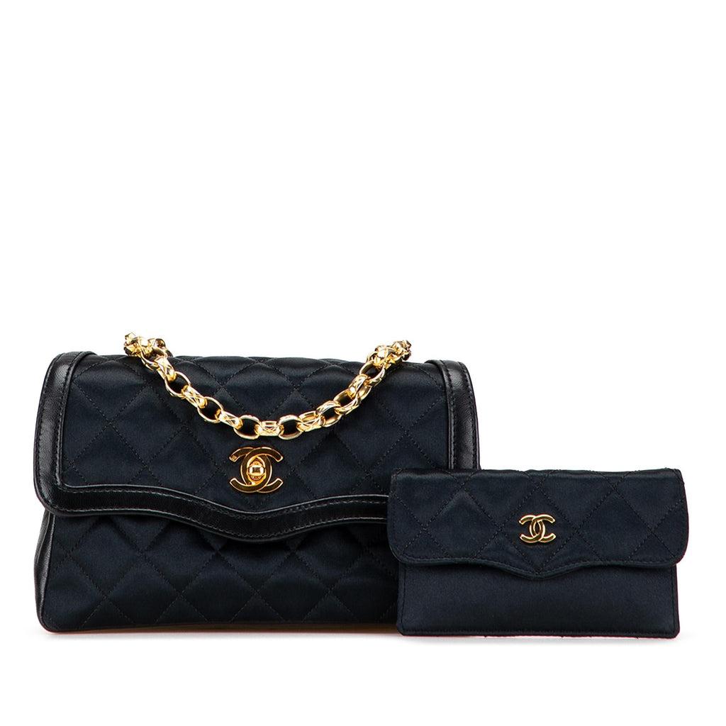 Chanel CC Quilted Satin Bijoux Chain Single Flap