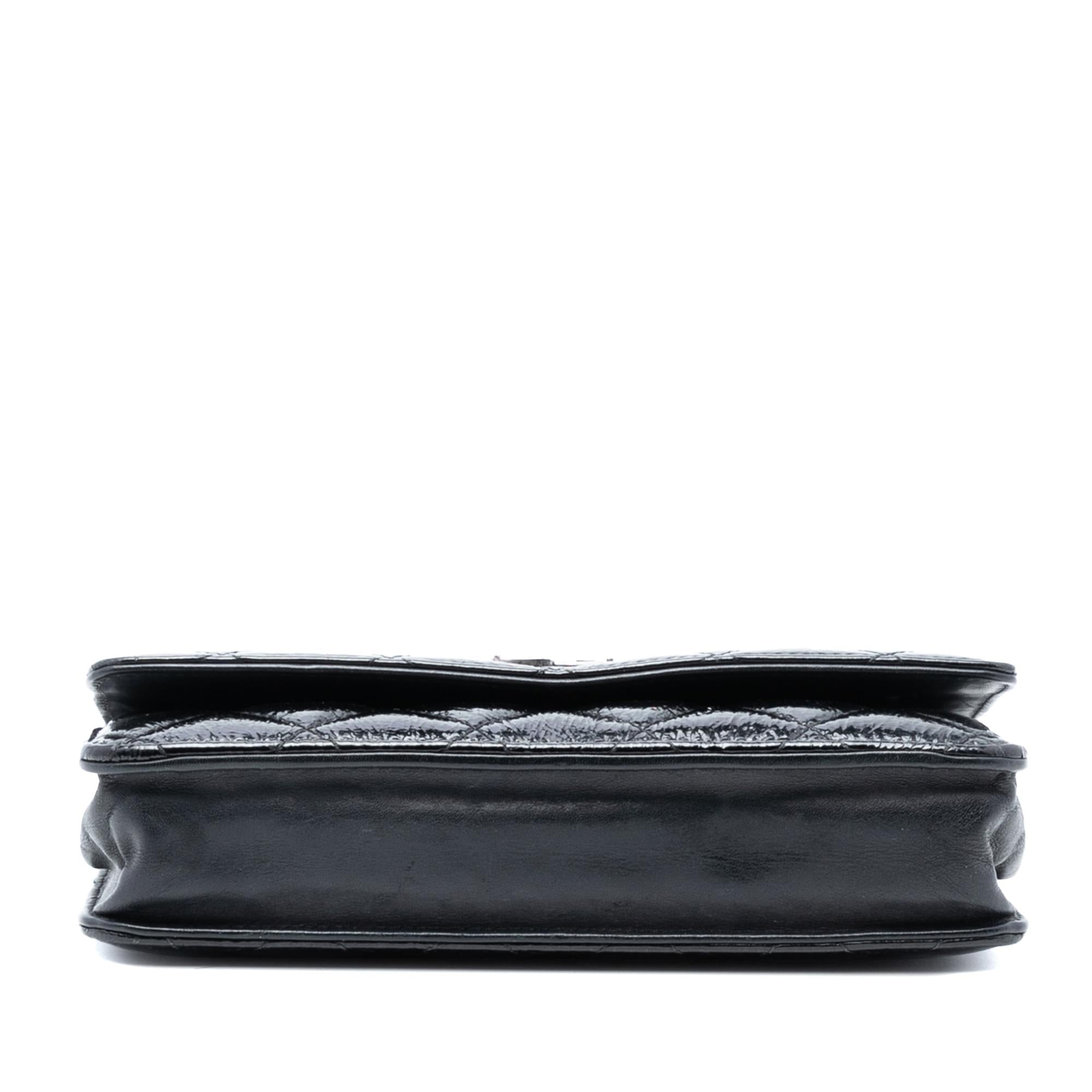 Chanel CC Quilted Shiny Aged Calfskin Wallet On Chain