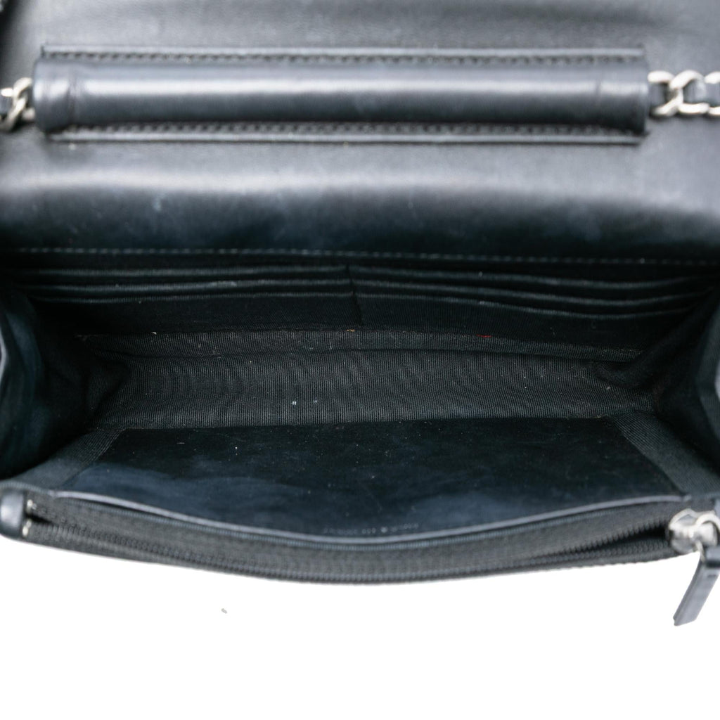 Chanel CC Quilted Shiny Aged Calfskin Wallet On Chain