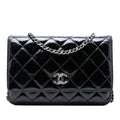 Chanel CC Quilted Shiny Aged Calfskin Wallet On Chain