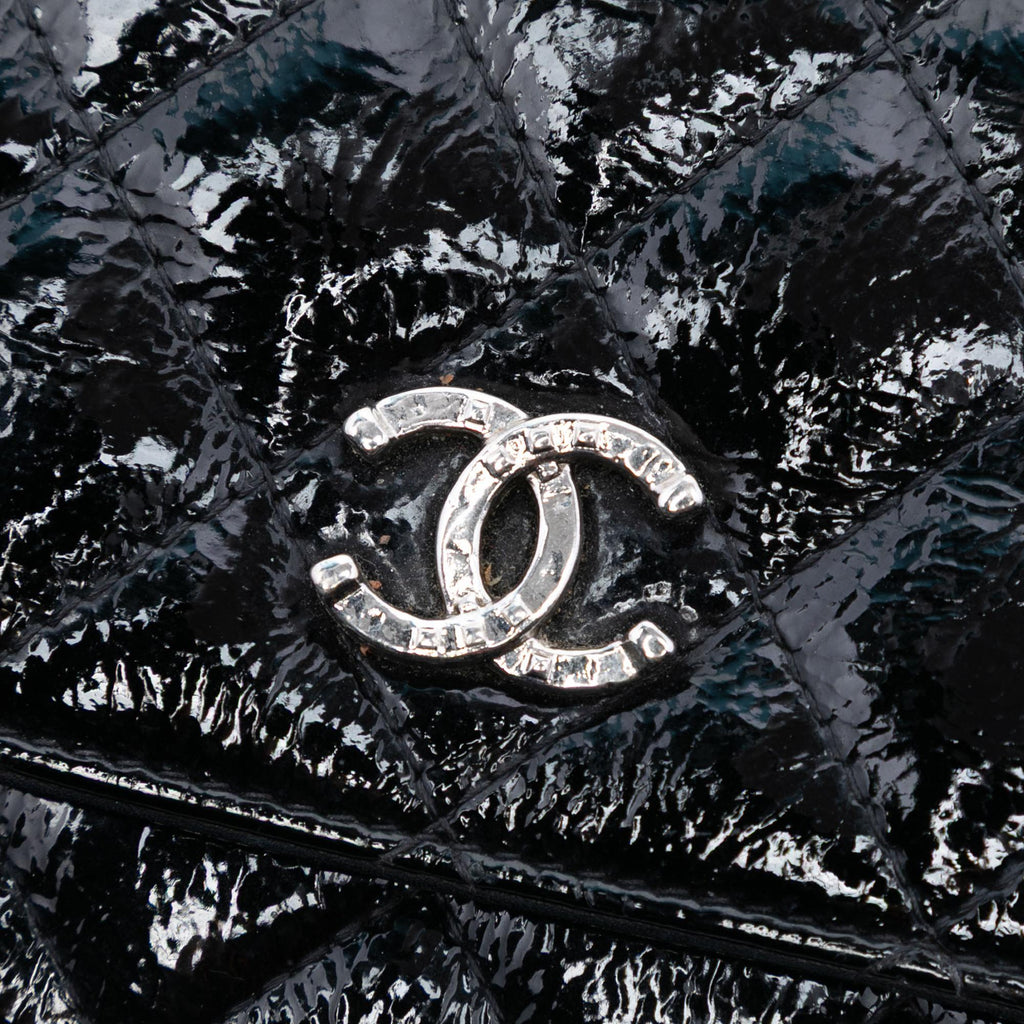 Chanel CC Quilted Shiny Aged Calfskin Wallet On Chain