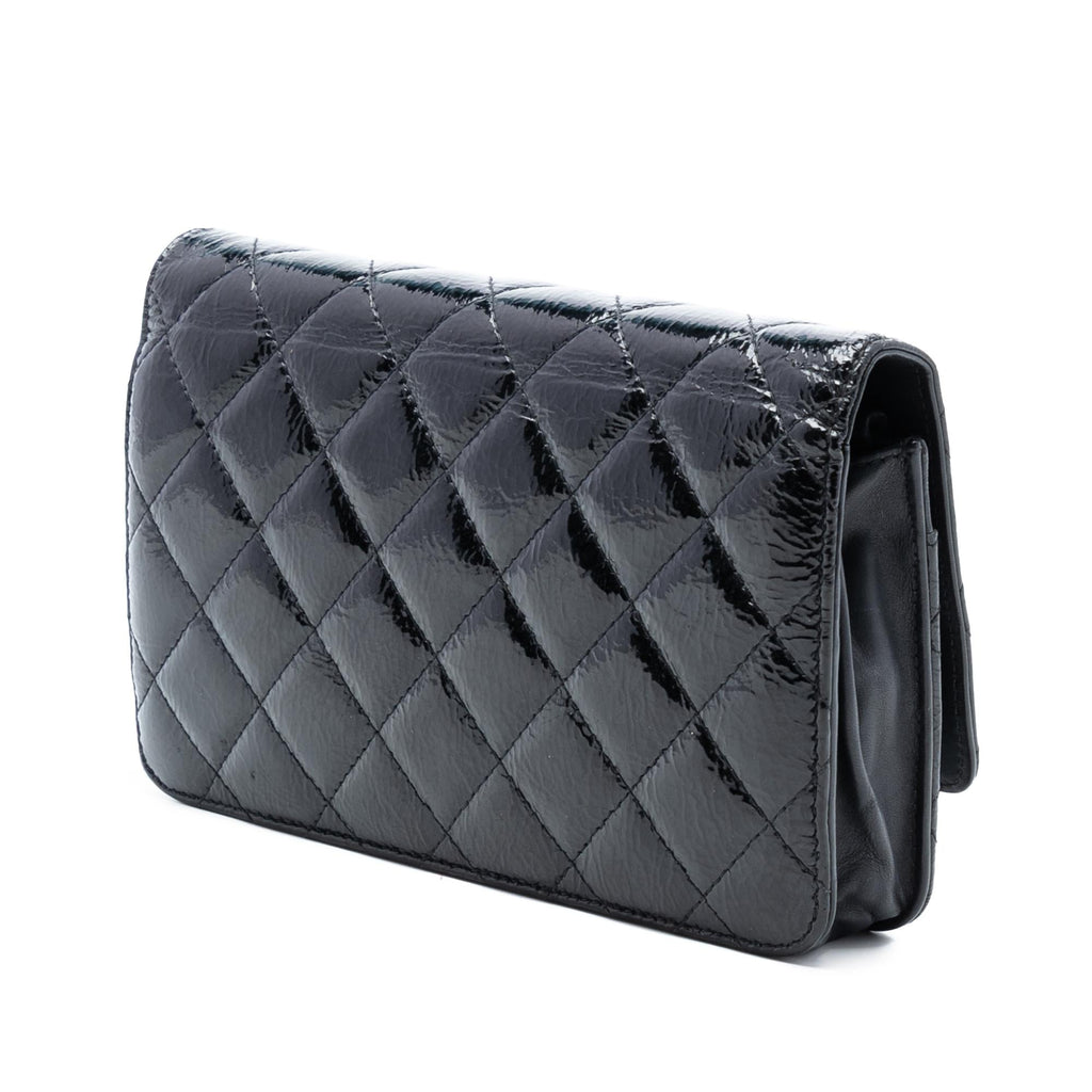 Chanel CC Quilted Shiny Aged Calfskin Wallet On Chain