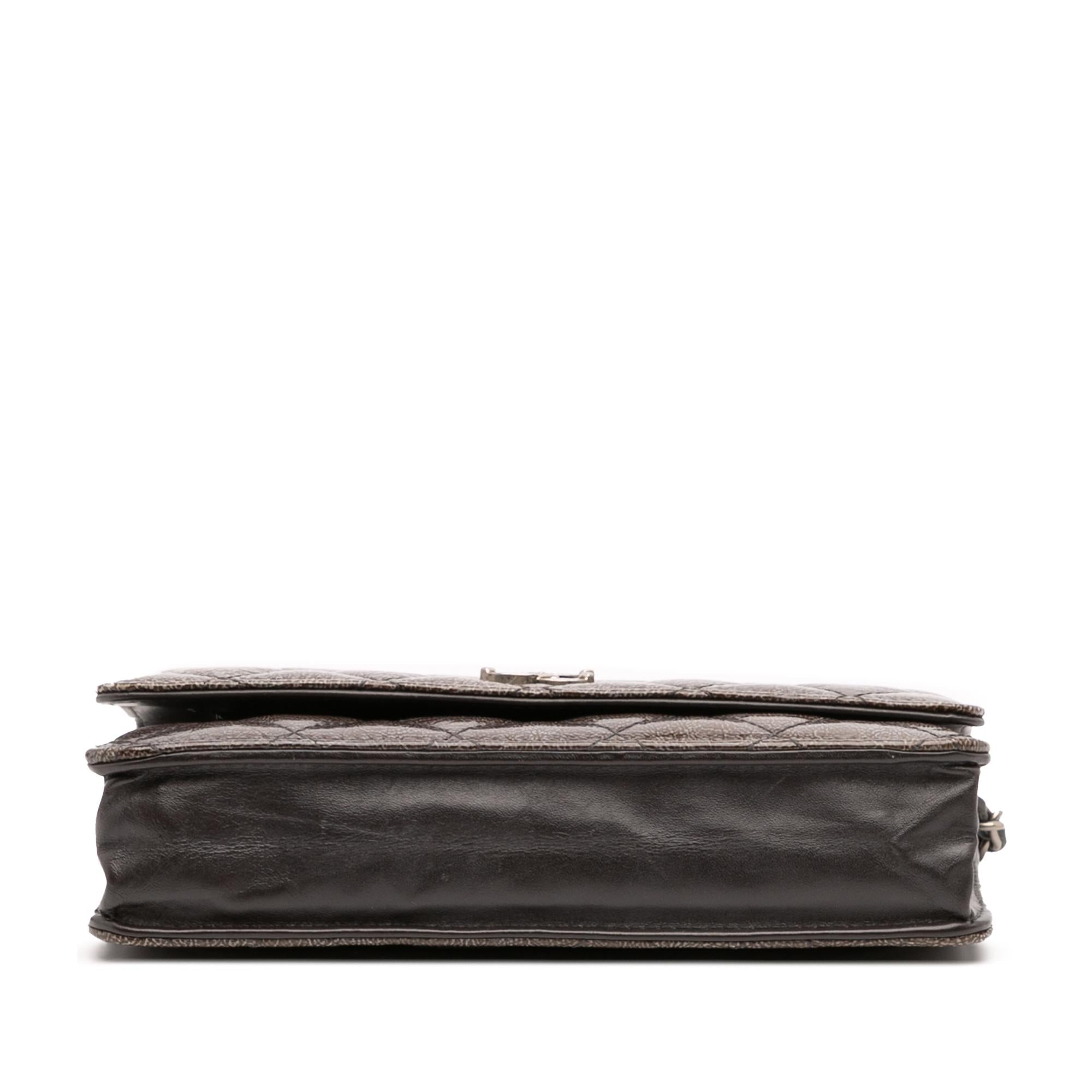 Chanel CC Quilted Shiny Crumpled Calfskin Wallet on Chain