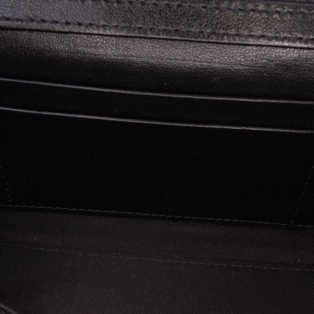 Chanel CC Quilted Shiny Lambskin Ribbon Long Clutch on Chain