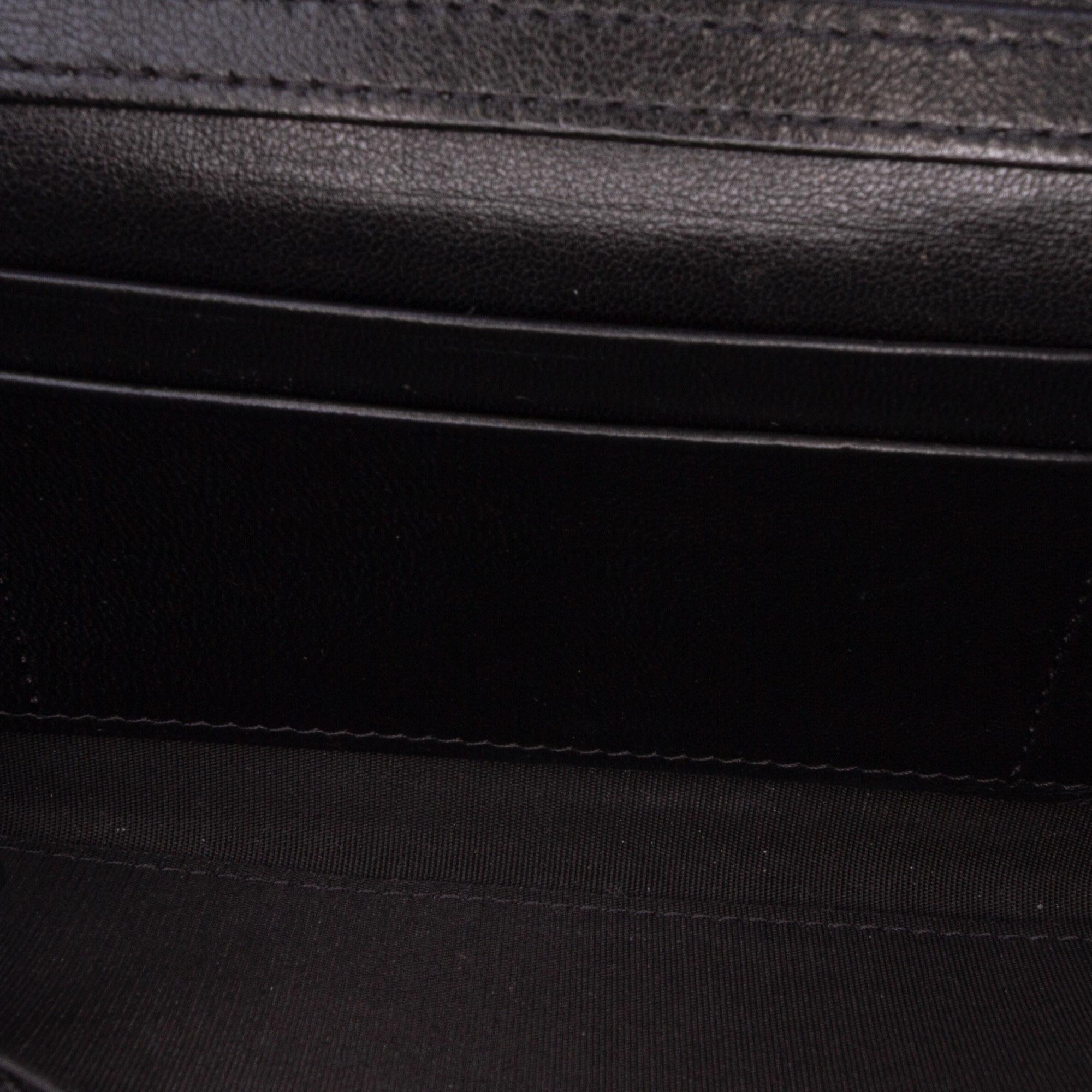 Chanel CC Quilted Shiny Lambskin Ribbon Long Clutch on Chain