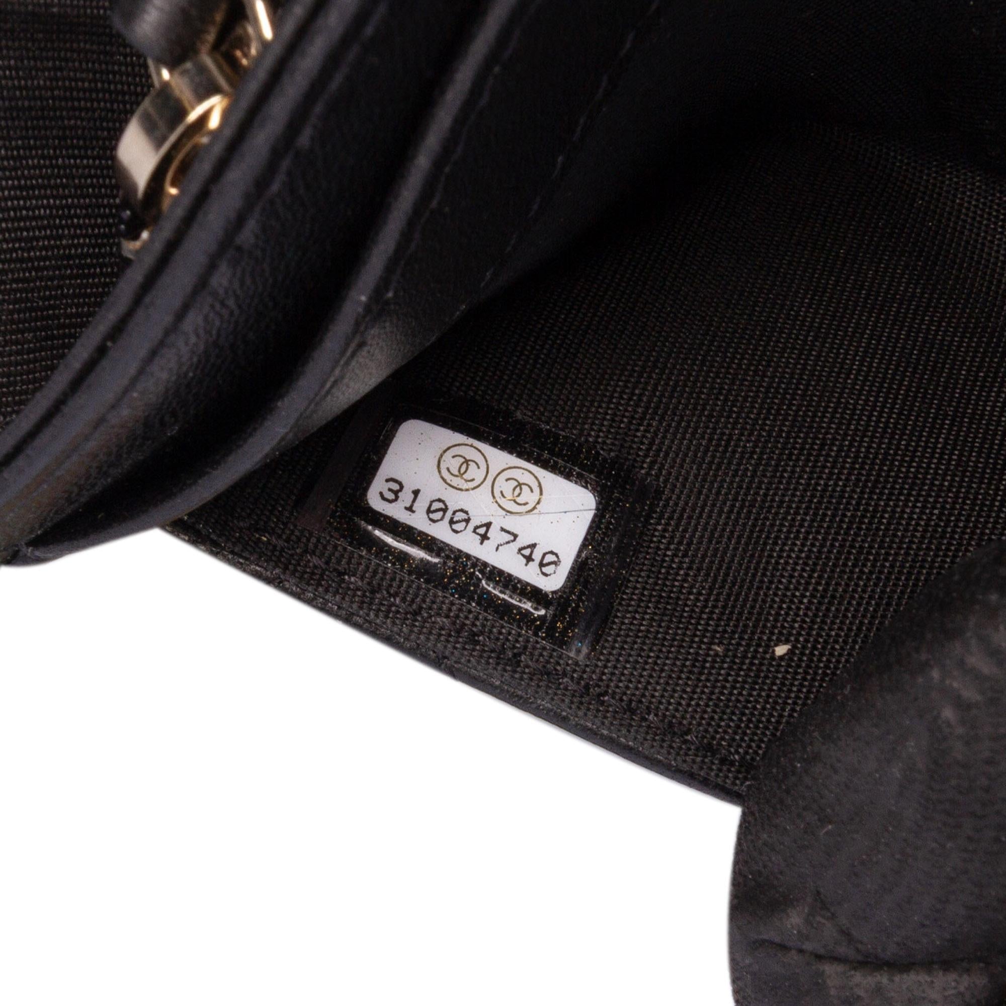 Chanel CC Quilted Shiny Lambskin Ribbon Long Clutch on Chain