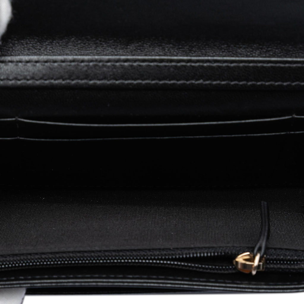 Chanel CC Quilted Shiny Lambskin Ribbon Long Clutch on Chain