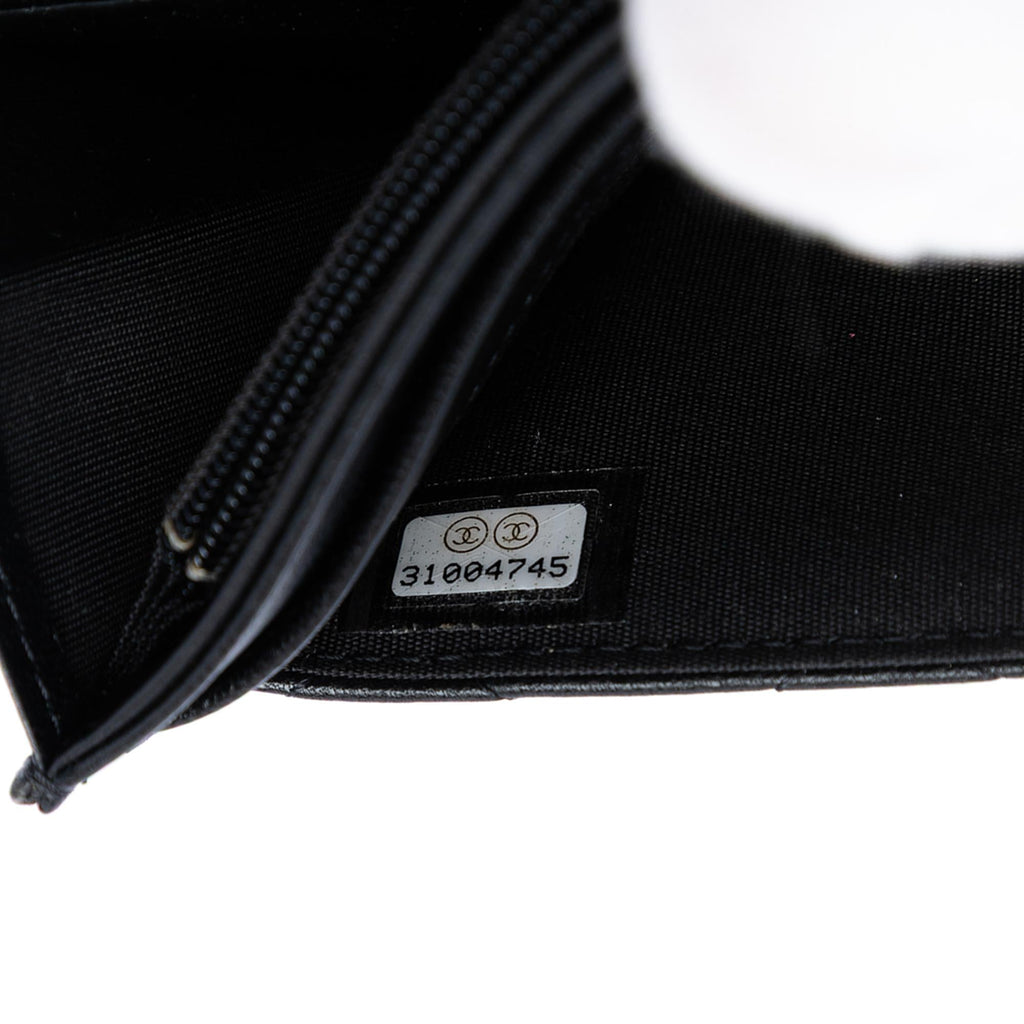 Chanel CC Quilted Shiny Lambskin Ribbon Long Clutch on Chain