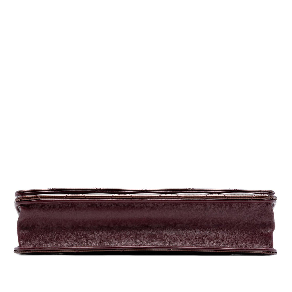 Chanel CC Quilted Striated Metallic Patent Wallet on Chain