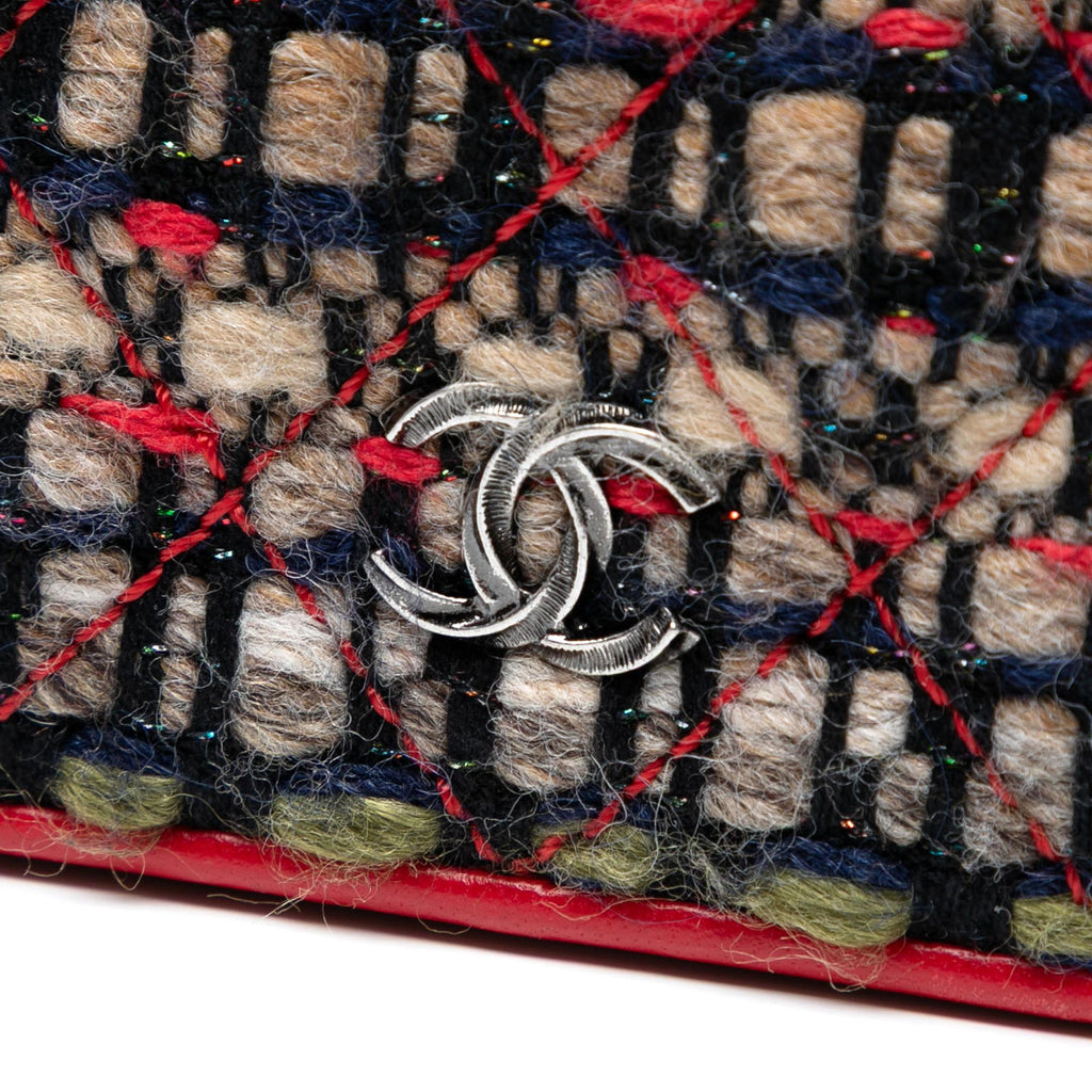Chanel CC Quilted Tweed Wallet On Chain