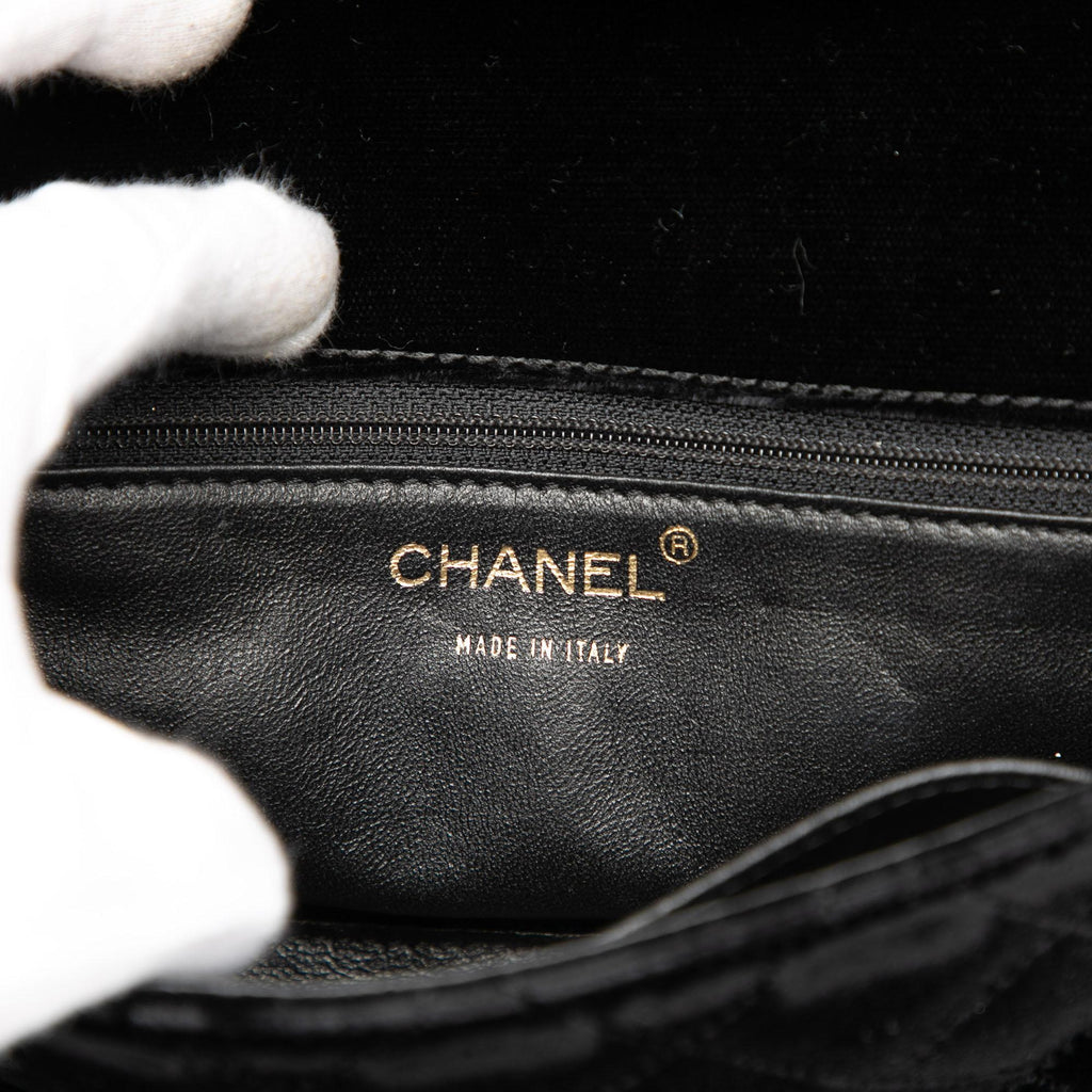 Chanel CC Quilted Velvet Chain Shoulder Bag