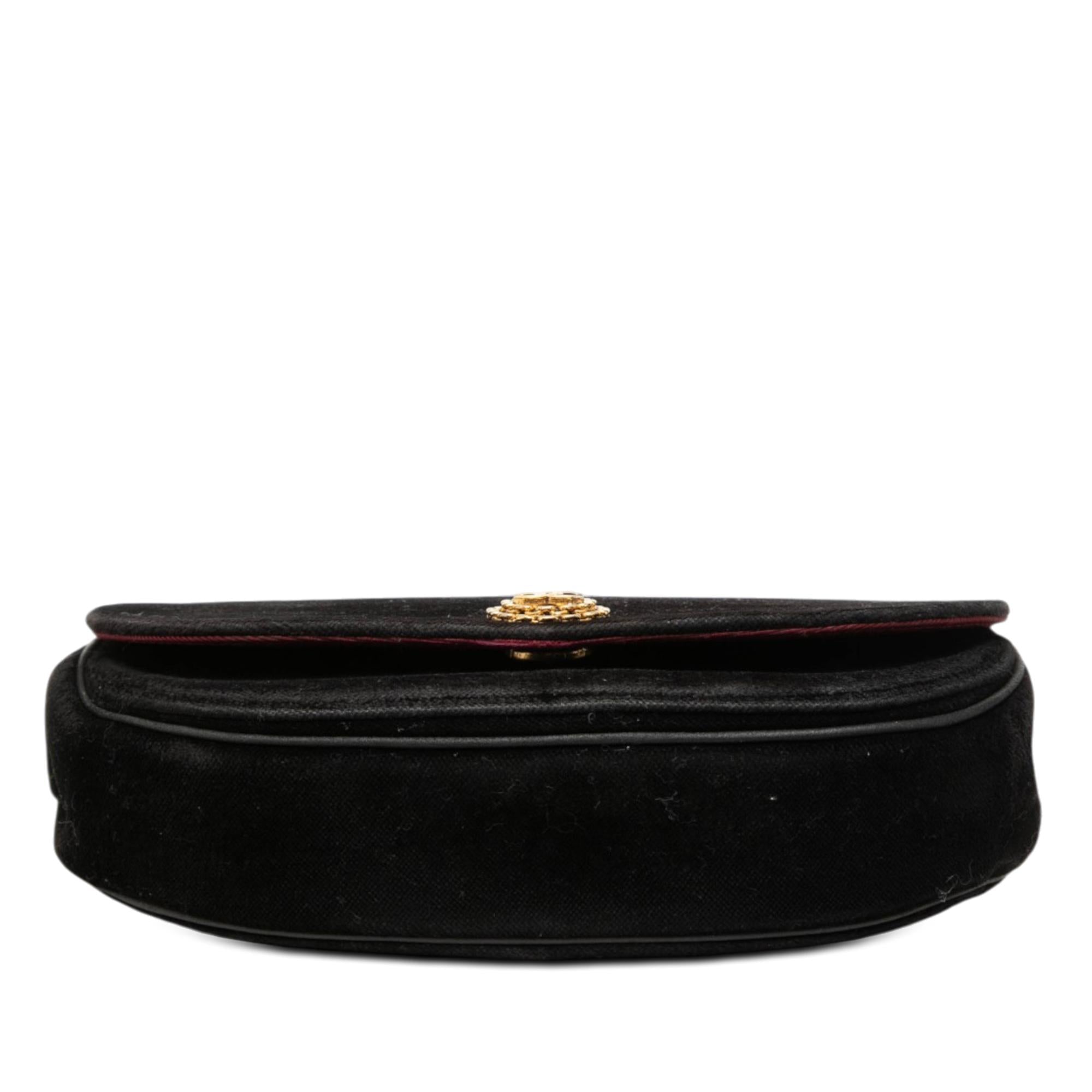 Chanel CC Quilted Velvet Half Moon Flap