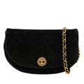 Chanel CC Quilted Velvet Half Moon Flap