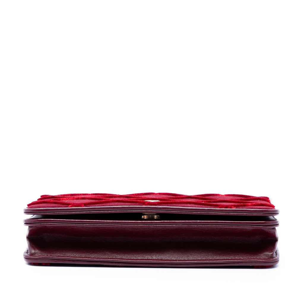 Chanel CC Quilted Velvet Wallet on Chain