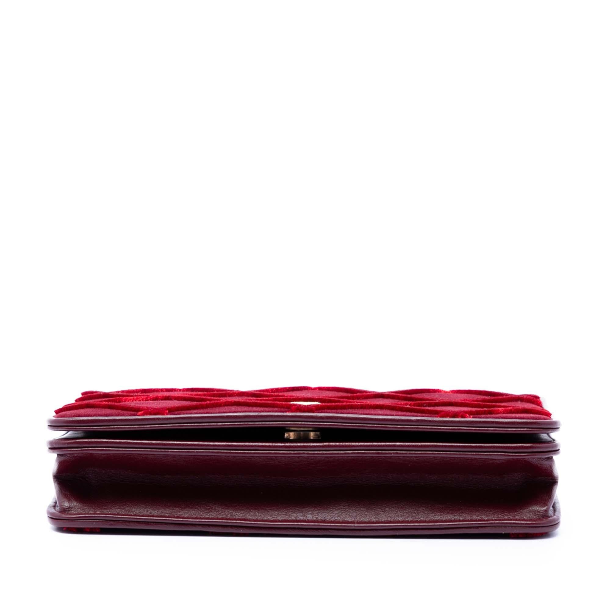 Chanel CC Quilted Velvet Wallet on Chain
