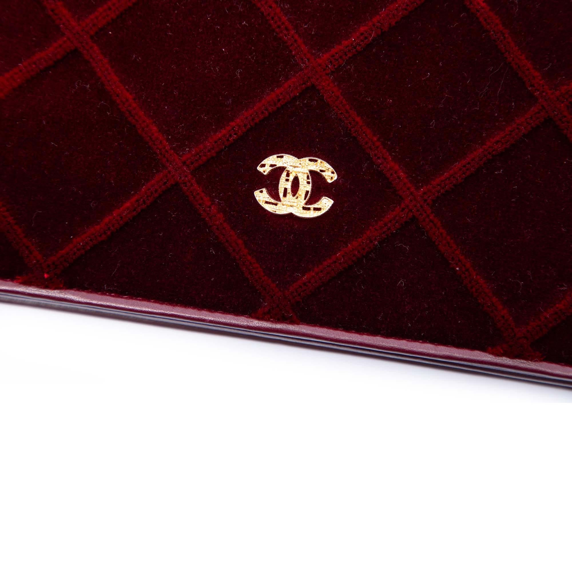 Chanel CC Quilted Velvet Wallet on Chain