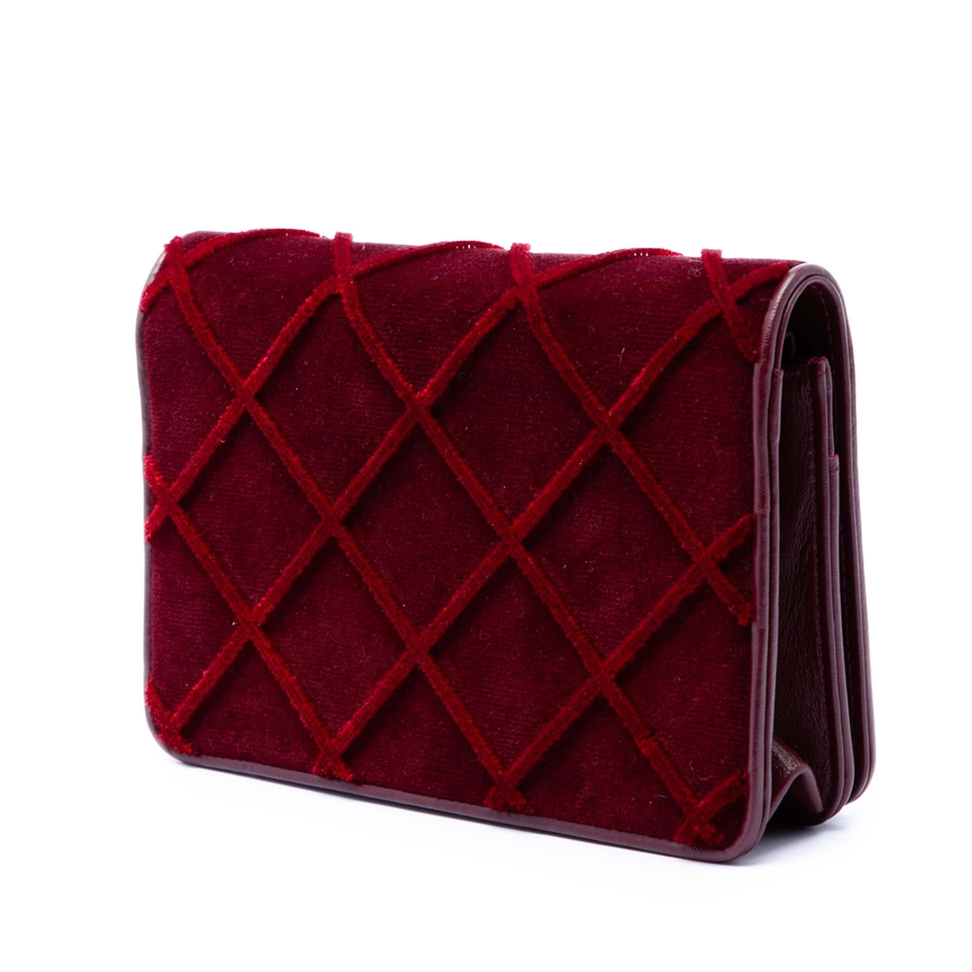 Chanel CC Quilted Velvet Wallet on Chain