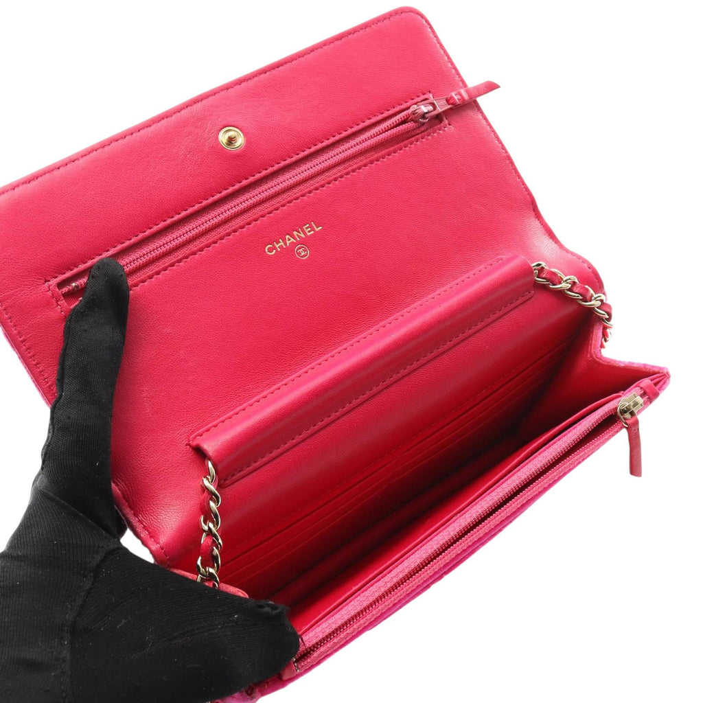 Chanel CC Quilted Velvet Wallet on Chain