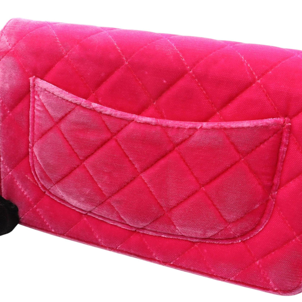 Chanel CC Quilted Velvet Wallet on Chain