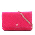 Chanel CC Quilted Velvet Wallet on Chain