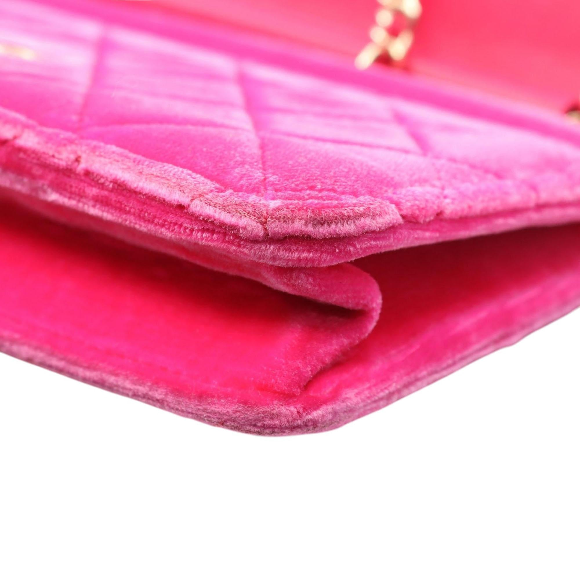 Chanel CC Quilted Velvet Wallet on Chain
